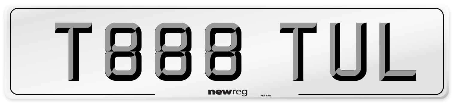 T888 TUL Number Plate from New Reg